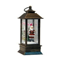 HCTSHG Tree Farm Snowman Lighted Snow Globe Water Lantern with Swirling Glitter Decoration for Christmas Home, Living Room, Battery Operated or USB Powered (2x5.5in)