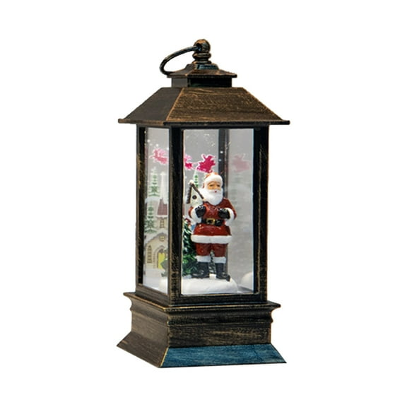 HCTSHG Tree Farm Snowman Lighted Snow Globe Water Lantern with Swirling Glitter Decoration for Christmas Home, Living Room, Battery Operated or USB Powered (2x5.5in)