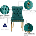 thumbnail image 3 of Upholstered High-end Dining Chairs,Tufted Side Chair with Golden Stainless Steel Plating Legs,Nailhead & Back Ring Pull Trim, Kitchen Dining Room Furniture,Tufted Dining Chairs(Green,Set of 4), 3 of 11