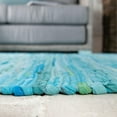 thumbnail image 5 of Unique Loom Chindi Cotton Collection Area Rug - Striped (8' x 10' Rectangle Light Blue/Ivory), 5 of 7