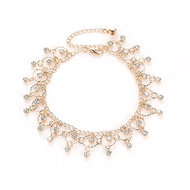 Bracelet de Cheville pour Femmes, Mode, Chaîne de Cheville à Franges en Strass pour le Yoga
