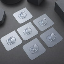 MUSEYA 30 Pcs Self-Adhesive Hooks Transparent Plastic for Wall Organization in Bathroom Kitchen