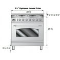 thumbnail image 6 of Ilve UPN76DVGGIXLP Nostalgie Series 30 Inch Gas Convection Freestanding Range, 5 Sealed Brass Burners, 3 cu.ft. Total Oven Capacity in Stainless Steel, Chrome Trim (Liquid Propane), 6 of 7