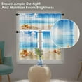 thumbnail image 3 of Beach Kitchen Curtains Summer Landscape Window Curtains Valance and Tier Set 36 Inch, Sand Cloud Beautiful Rod Pocket Short Tier Curtain, Blue Sea Small Curtains for Kitchen Decor, 3 of 6
