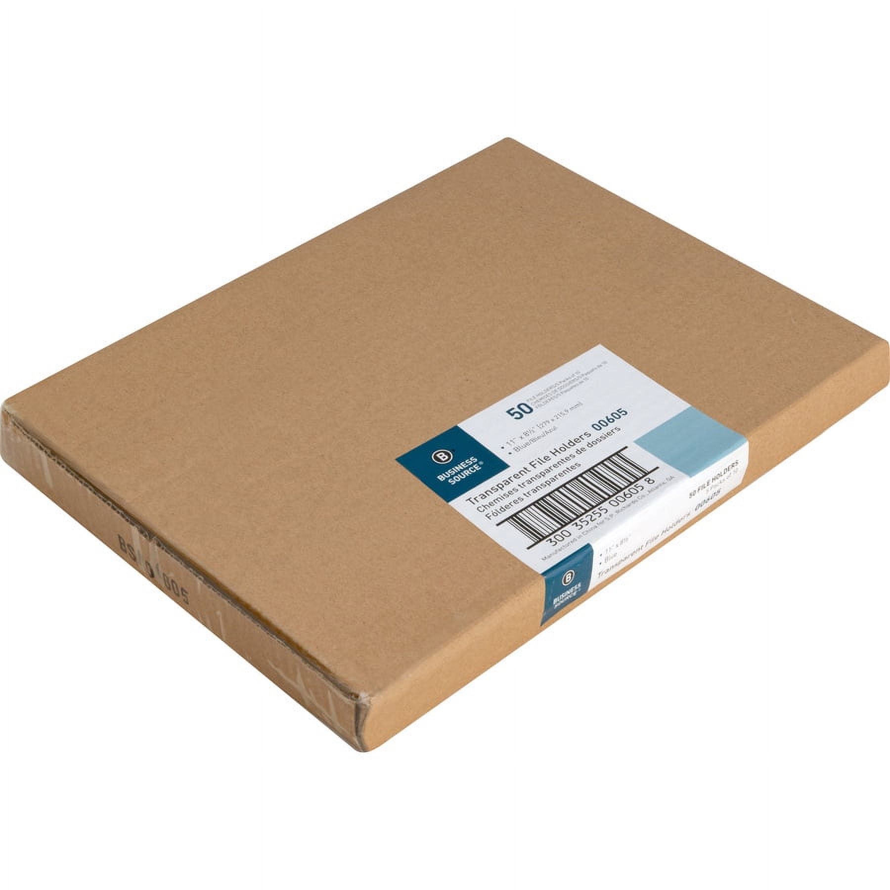 Business Source Letter File Sleeve - 8 1/2" X 11" - 20 Sheet Capacity - Polypropylene - Blue - 50 / Box