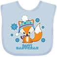 thumbnail image 3 of Inktastic Happy Hanukkah with Fox and Snowflakes Boys or Girls Baby Bib, 3 of 4
