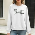 thumbnail image 5 of Xdegoge Ugly Sweatshirt Christmas Women Waffle-Knit Crew Neck Long Sleeve Tops Xmas Letter Print Shirts Fashion Plus Size Christmas Holiday Tops for Women Dressy, White M, 5 of 6