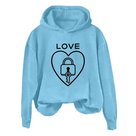 NMMUED Cute Hoodies Workout Clothes for Women Fall Outfits for Women Oversized Sweatshirt for Women Hoodies for Women Sky Blue 4XL