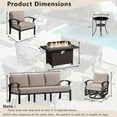 thumbnail image 3 of ASJMR 11PCS Aluminum Patio Furniture Set, Outdoor Conversation Sets w/5.1 " Cushion Patio Sectional Sofa with 45" Fire Pit Table, Sand, 3 of 7