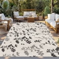 thumbnail image 2 of Black Grey Botanical Outdoor Rug for Patio/Deck/Porch, Non-Slip Large Area Rug 5 x 7 Ft, Rustic Country Spring Floral Summer Leaf Indoor Outdoor Rugs Washable Area Rugs, Camping Rug Carpet Runner, 2 of 8