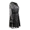 thumbnail image 3 of Vestido George para Dama, Escote V, con Paneles, Manga Larga Print Negro Talla M, 3 of 4