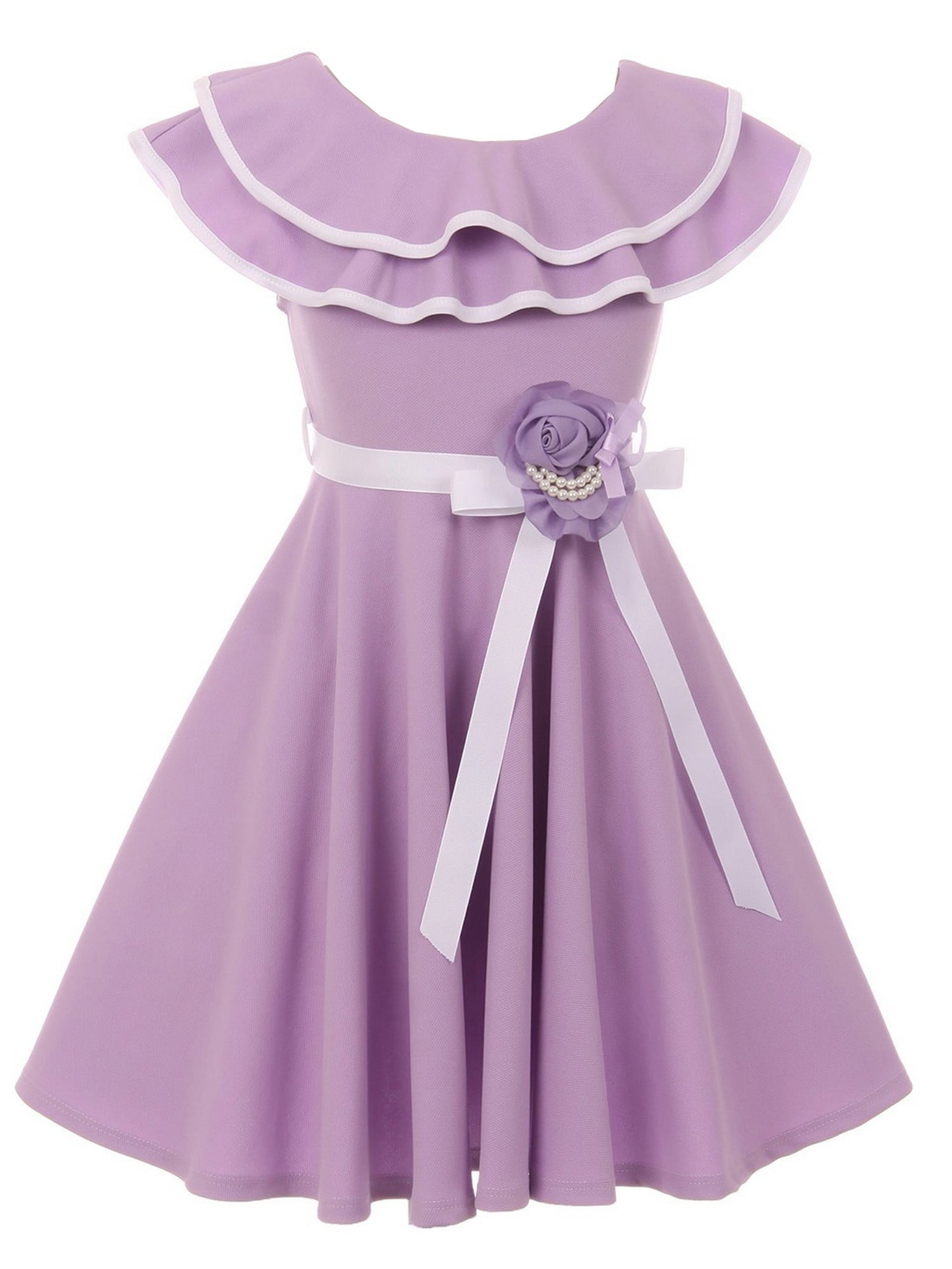 lilac floral bridesmaid dress
