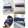 thumbnail image 6 of Navy Blue Pillow Covers Queen Size 2 Pack, Geometric Leaf Diamond Plaid Abstract Check Soft Bed Throw Pillowcases Breathable Cooling Long Lumbar Body Pillow Sham Cover for Bed Sofa 20''x30'', 6 of 7