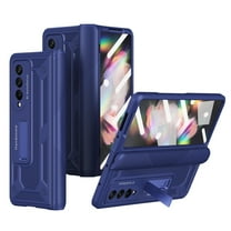 Dteck for Samsung Galaxy Z Fold 3 Stand Case, Built-in Kickstand Shockproof Protection Cover Case for Samsung Galaxy Z Fold 3 5G 2021,,Blue
