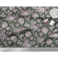thumbnail image 2 of Soimoi Satin Silk Fabric Leaves & Floral Artistic Print Sewing Fabric Yard 42 Inch Wide, 2 of 3