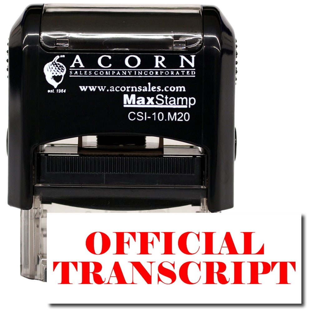 Red Ink Self-Inking Unofficial Transcript Stamp MaxStamp 