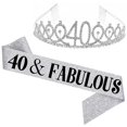 thumbnail image 3 of Women Glittering Rhinestone Letter Print Sash Tiara Set Birthday Party Supplies, 3 of 5
