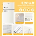 thumbnail image 5 of BANGSON 3.2 Cu.Ft Retro Mini Fridge with Freezer, Small Refrigerator for Dorm Room & Home Bar ,White, 5 of 8