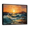 thumbnail image 2 of Designart "Orange Blue Lyrical Abstraction Lyrical Sunset" Modern Floater Framed Canvas Art Print, 2 of 7