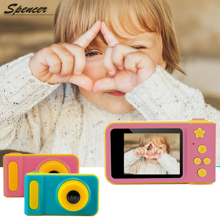 Spencer Portable Kids Digital Camera HD Mini 2.0 Inch LCD Display Shockproof Digital Camera & Video Camera 8GB Micro SD Card Gift for Kids