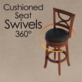 thumbnail image 3 of Somerset Home 29” High Back Swivel Bar Stool – Brown and Black, 3 of 7