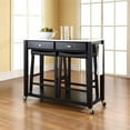 thumbnail image 4 of Crosley Stainless Steel Top Kitchen Cart with Saddle Stools in Black, 4 of 8