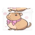 thumbnail image 2 of Large Lidded Bin Foldable Storage Baskets Boxes Cubes Lids with 2 Handles for Home Bedroom Office Capybara with A Bow 16.5"x12.6"x11.8", 2 of 7