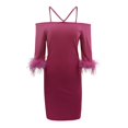 thumbnail image 4 of Vestido sexy de verano con escote cruzado y falda lápiz de un solo hombro para mujer: atractivo diseño cruzado, corte lápiz, 4 of 5