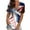 White, variant on Jacenvly Plus Red White and Blue Women Classic Shirts Misses Crewneck Print Tees Short Sleeve T Shirt Blouse Loose Tops
