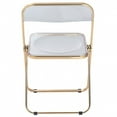 thumbnail image 6 of LeisureMod Lawrence Modern Acrylic Folding Chair With Gold Metal Frame in Clear, 6 of 11