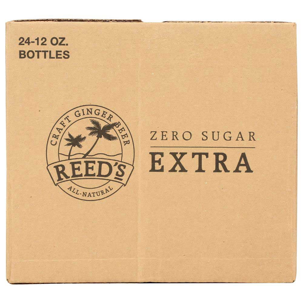 Reeds Zero Sugar Extra Craft Ginger Beer, 12 Fluid Ounce - 4 count per pack -- 6 packs per Case.