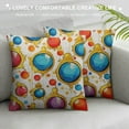 thumbnail image 3 of JEUXUS Christmas Decorations Pillow Covers  Merry &amp; Bright Nutcracker Christmas Tree Jingle Bell Throw Pillows Cushion Case Winter Holiday Party Christmas Decor for Sofa FC117-18 (Colorful), 3 of 5