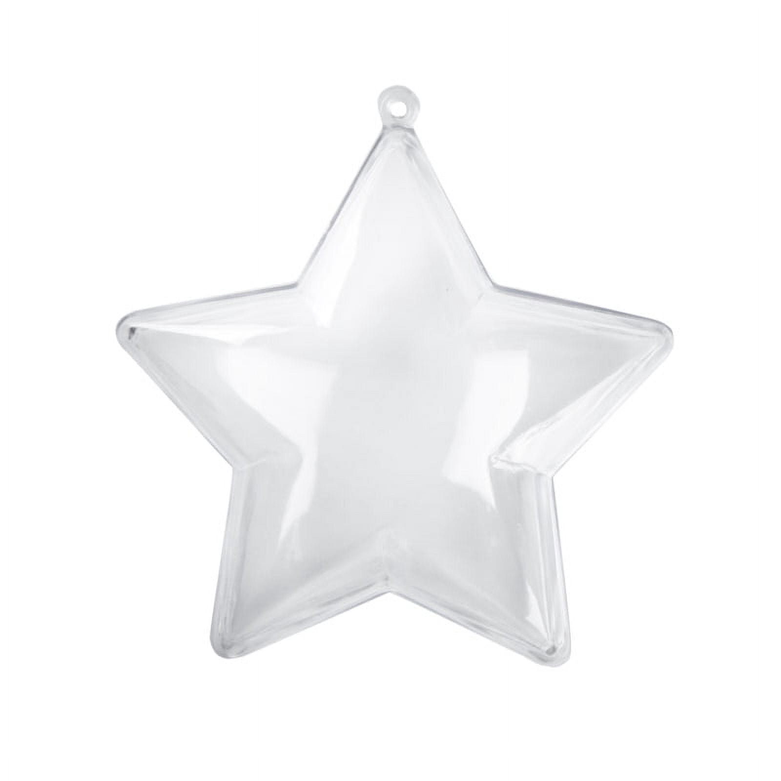 12pc Acrylic Fillable Clear Star Ornaments 90mm - for Christmas and Crafts - Factory Direct Craft