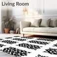 thumbnail image 2 of ODIKA 6'x9' Machine Washable Non-Slip Area Rug, Rustic Checkered Farmhouse High Traffic Rug, Black, 616050, 2 of 7