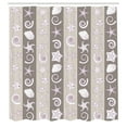 thumbnail image 2 of Ambesonne Nautical Shower Curtain, Sea Animals Shells Stripes, 69"Wx70"L, Taupe Coconut, 2 of 4