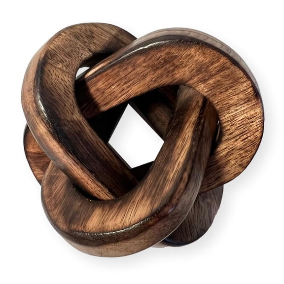 Rustic Wooden 3-Link Knot Ornament - Perfect for Living Room & Coffee Table