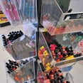 thumbnail image 3 of Large Clear Plastic Molded Bucket, Storage Container Bin for Pegboard, Slatwall, or Counter with Label Holder on Front and 2 Metal U-Hooks, Size: 8"W x 9"D x 9"H, 4-Pack, 3 of 4