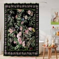thumbnail image 6 of Shower Curtain Pink Flowers Green Leaves Shower Curtains for Bathroom Decor, Waterproof Polyester Shower Curtain Set with Hooks, Small Stall Size 36" x 72" Bird Branches Black, 6 of 9