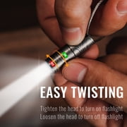 Titanium Keychain Flashlight, Key Unity 15 Lumens Waterproof Pocket Light with Key Ring for EDC