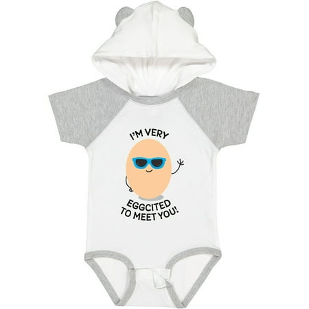 

Inktastic Im Very Eggcited to Meet You Gift Baby Boy or Baby Girl Bodysuit