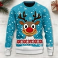 thumbnail image 2 of JIKNTTR Men's Christmas Sweater Christmas Reindeer Print Knit Turtleneck Sweaters Fashion Casual Holiday Sweater Cable Knit Sweater, 2 of 4