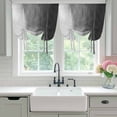 thumbnail image 4 of Black Grey Ombre Tie Up Curtains for Windows, Adjustable Balloon Window Shades, Coastal Beach Modern Abstract Art Kitchen Window Treatments Farmhouse Short Curtains with Rod Pocket 42"x45", 4 of 8