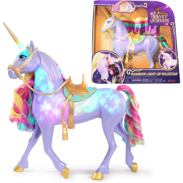 Unicorn Academy, Juguete Interactivo Rainbow Light-up Wildstar Unicornio con Luces, Sonidos y música