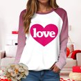 thumbnail image 5 of HCNTES Womens Girls Valentines Long Sleeve Love Heart Print T-Shirt Top Spring Casual Fashion Round Neck Sweatshirt Pullover Comfortable Leisure Wear(A-Hot Pink,M), 5 of 9