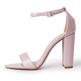 thumbnail image 2 of J. Adams Shirley High Silver Comfortable Heels for Women | Open Toe Ankle Strap Block Sandal, 2 of 6
