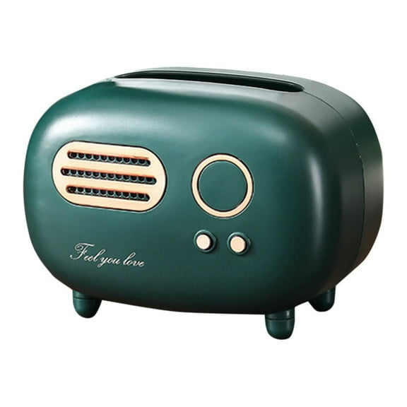 Clearance! Hewann Retro Tissue Box Holder Retro Radio Tissue Box Holder | Stylish Green ABS Design | Versatile Storage for Home & Office | Great Gift Idea for Friends & Family