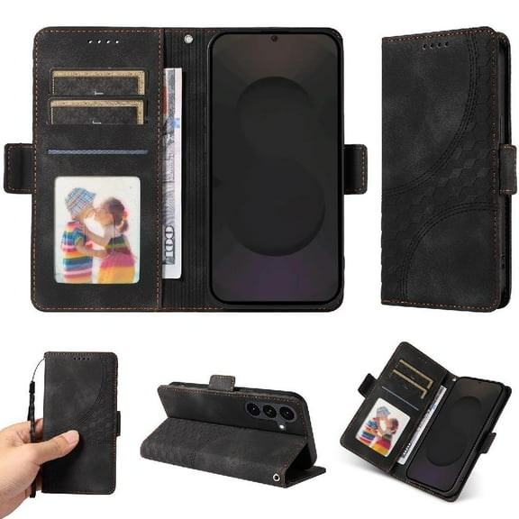 Case for Samsung Galaxy S25 Fe Quilted Pattern Card Slot Holders Leather Protective Cover