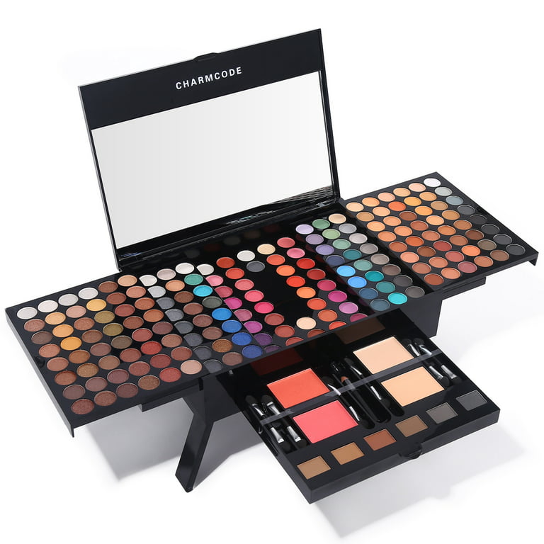 CHARMCODE 180 Colors Makeup Palette + 2 Compact Power + 2 Blusher + 6 Eyebrow Powder - All-in-One Makeup Gift - Walmart.com