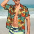 thumbnail image 7 of Fuzoiu Colorful Hawaii Palms Print Hawaiian Shirt for Men, Summer Beach Casual Short Sleeve Button Down Shirts, Men’s Beach Summer Shirts with Pocket,Medium, 7 of 7