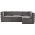 thumbnail image 4 of Meridian Furniture Quincy Grey Velvet Modular Sectional, 4 of 13